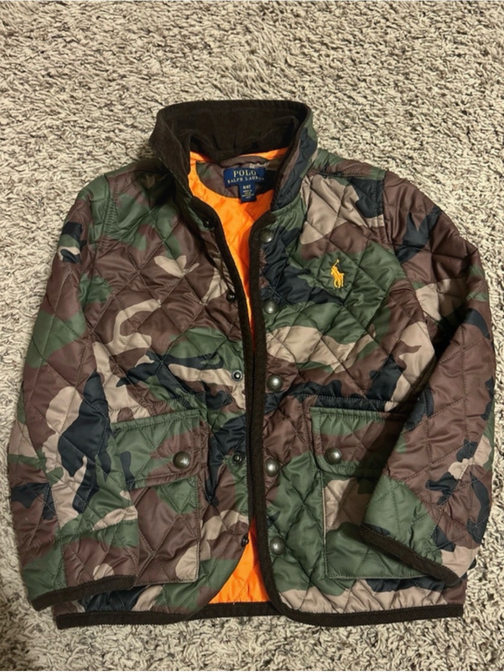 Polo by Ralph Lauren Boys' Camo Quilted Jacket - Green/Brown 4T